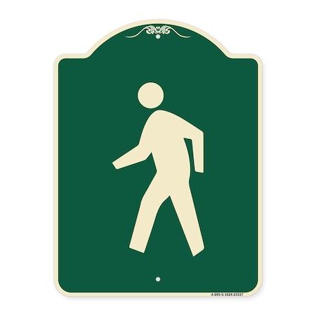 Signmission Pedestrian Crossing Symbol Heavy-Gauge Aluminum Architectural Sign, 24" x 18", G-1824-23337 A-DES-G-1824-23337